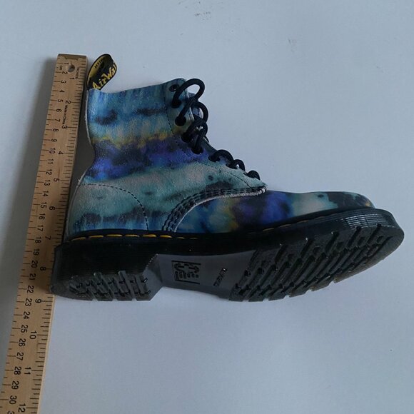 NWT Dr. Martens 1460 Pascal Blue Tie Dye Leather Women's Boots Size 6 27242 - Picture 12 of 16